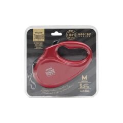 Doggie Otomatik Uzatma Tasması Master Seri Kırmızı 25Kg/5Mt
