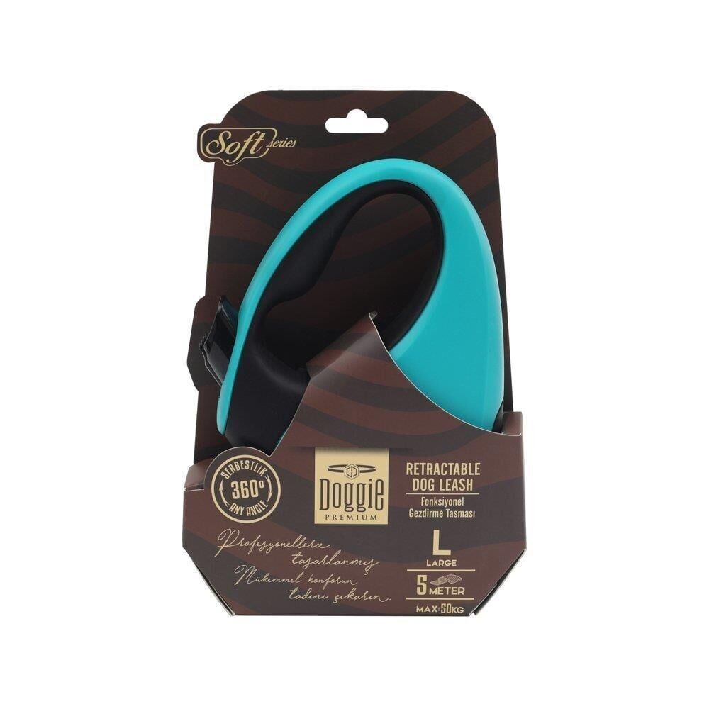 Doggie Otomatik Uzatma Tasması Soft Seri Mavi 50Kg/5Mt