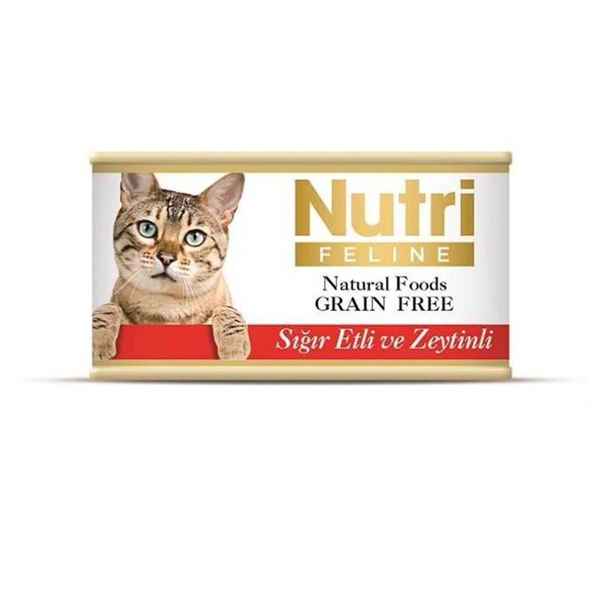 Nutri Tahılsız Sığır Etli Zeytinli Kedi Konservesi 85 Gr