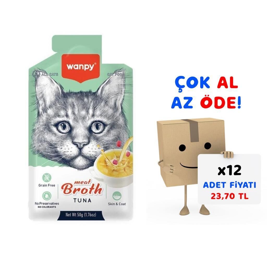 Wanpy Ton Balıklı Kedi Çorbası 50 Gr 12'li Paket
