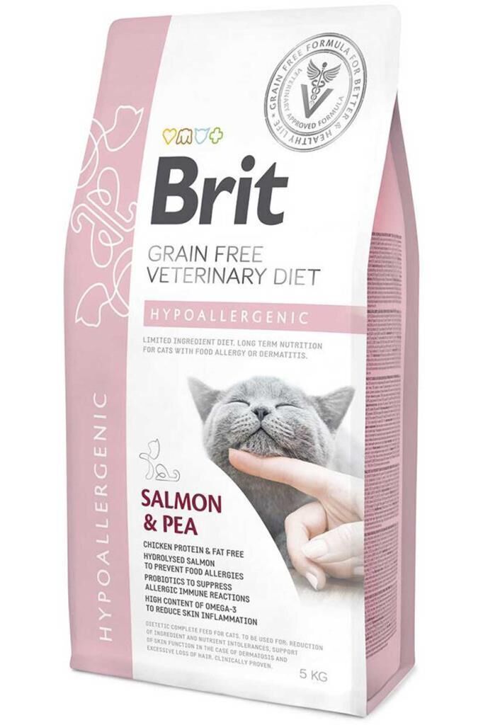 Brit Veterinary Diet Hypo-Allergenic Cilt Sağlığı Destekleyici Tahılsız Kedi Maması 5 Kg
