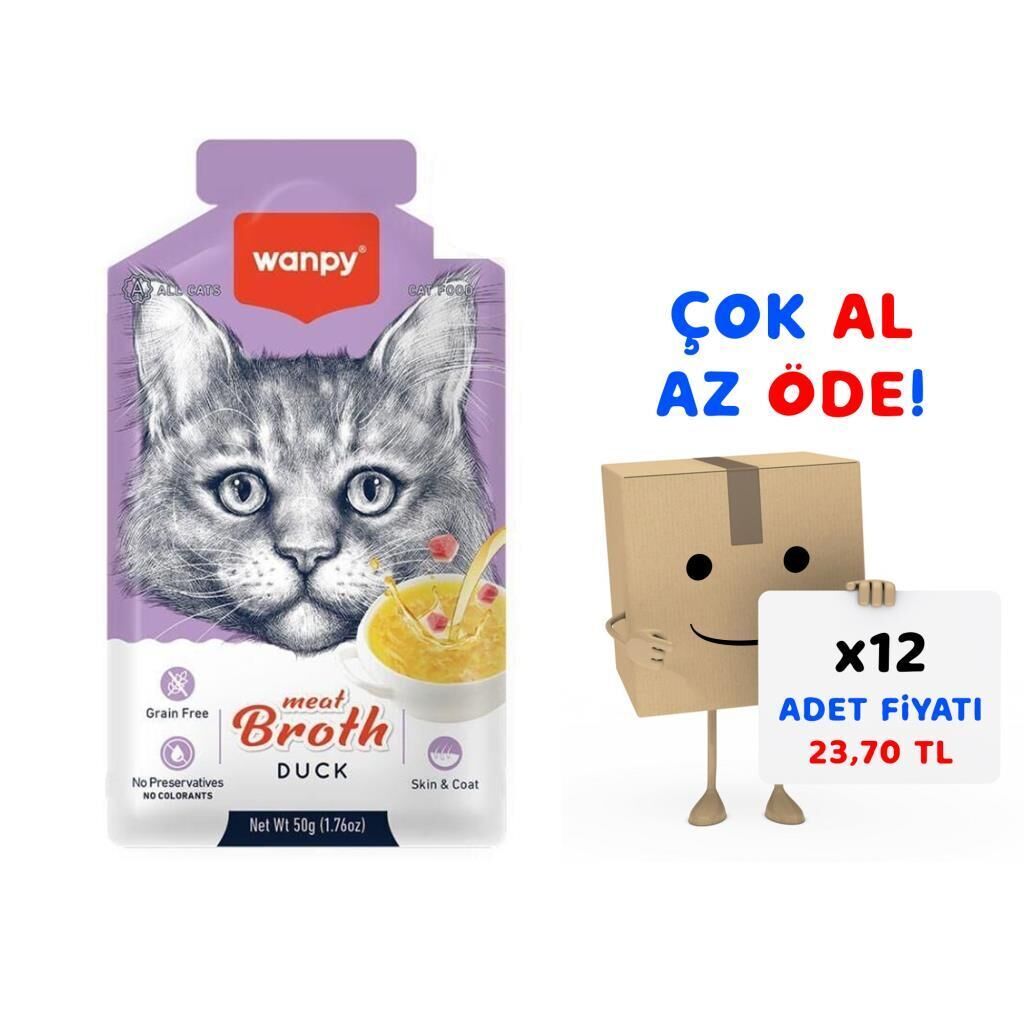 Wanpy Ördek Etli Kedi Çorbası 50 Gr 12'li Paket