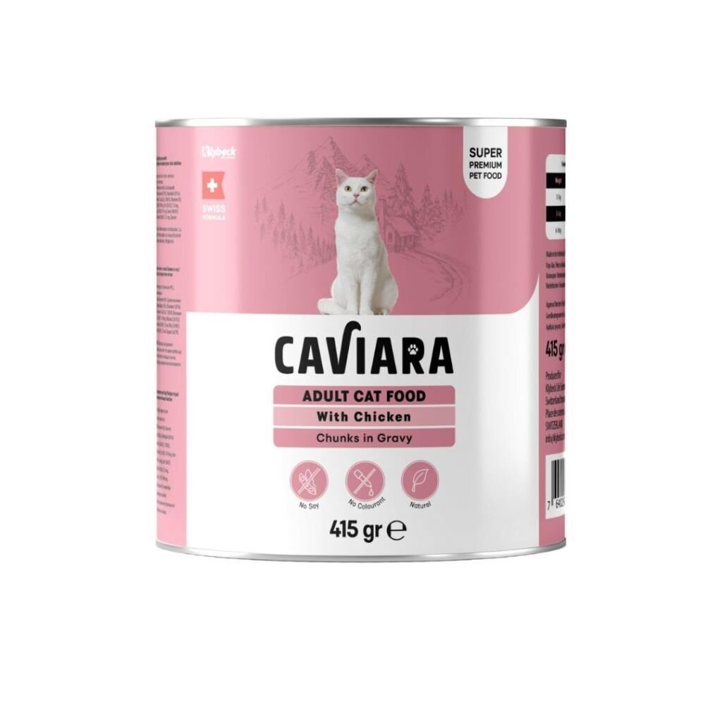 Caviara Sos İçinde Et Parçacıklı Tavuklu Yetişkin Kedi Konservesi 415 Gr