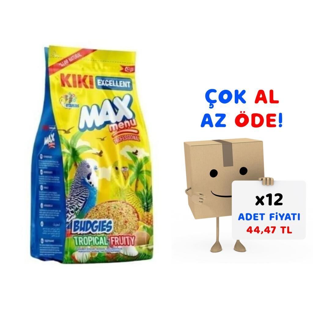 Kiki Excellent Kuş Tropikal Meyveli Muhabbet Yemi 500 Gr 12'li Paket