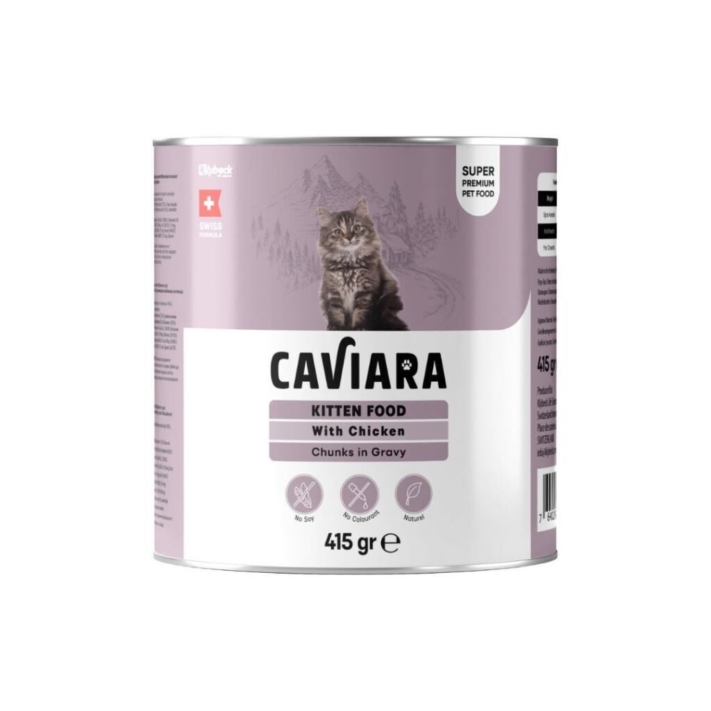 Caviara Sos İçinde Et Parçacıklı Tavuklu Yavru Kedi Konservesi 415 Gr