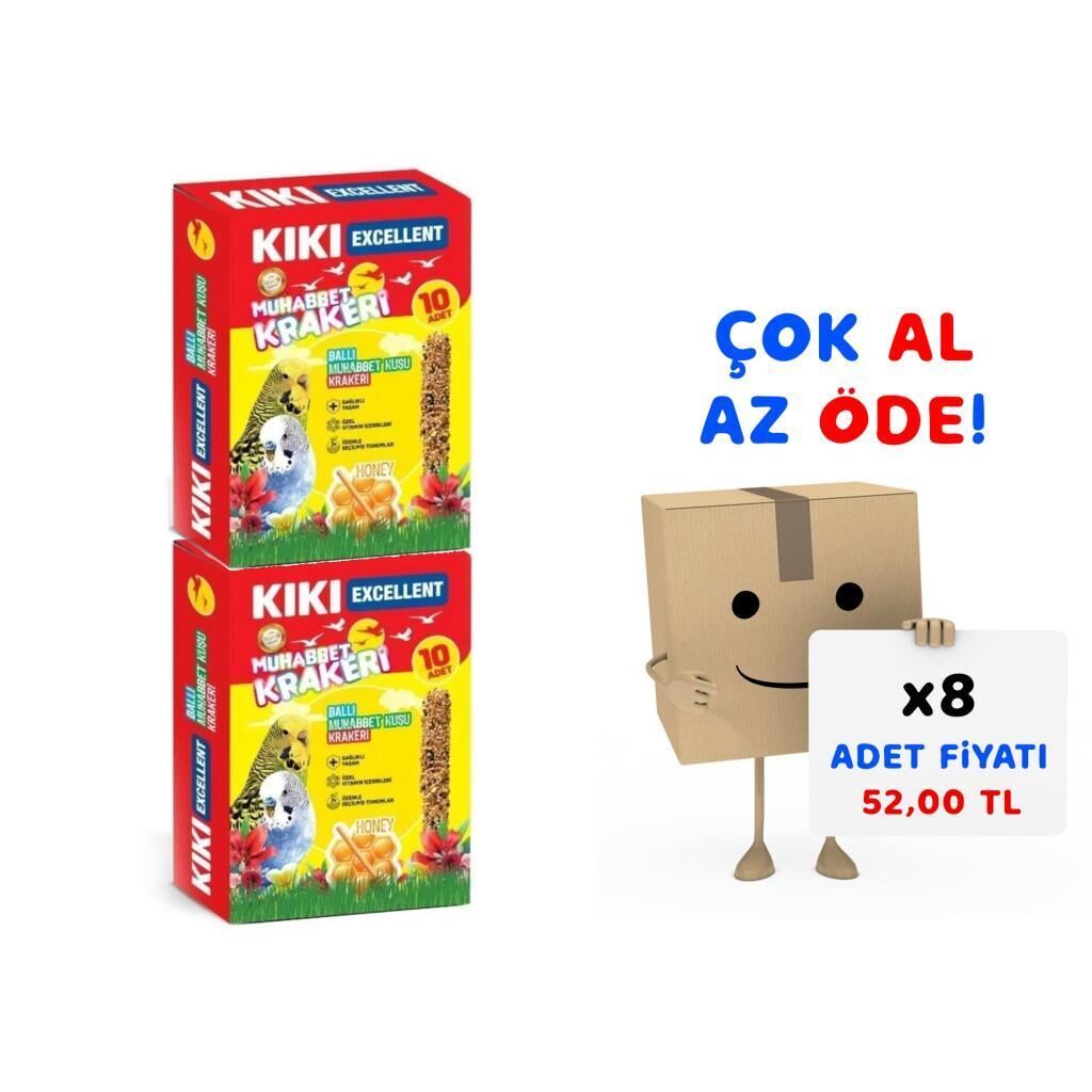Kiki Excellent Ballı Kraker 10 LU EKO KUTU ( Muhabbet ) 8'li Paket