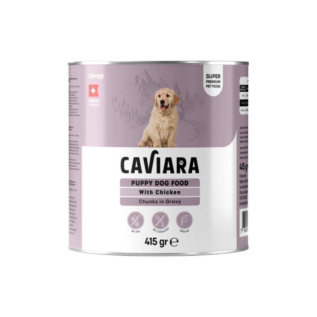Caviara Sos İçinde Et Parçacıklı Tavuklu Yavru Köpek Konservesi 415 Gr