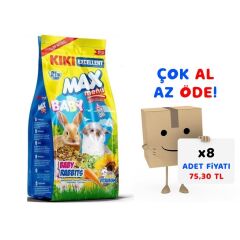 Kiki Excellent Kemirgen Max Menu Yavru Tavşan Yemi 1000 Gr 8'li Paket
