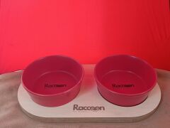 Raccoon Zeus İkili Seramik Mama Kabı 16 Cm KIRMIZI