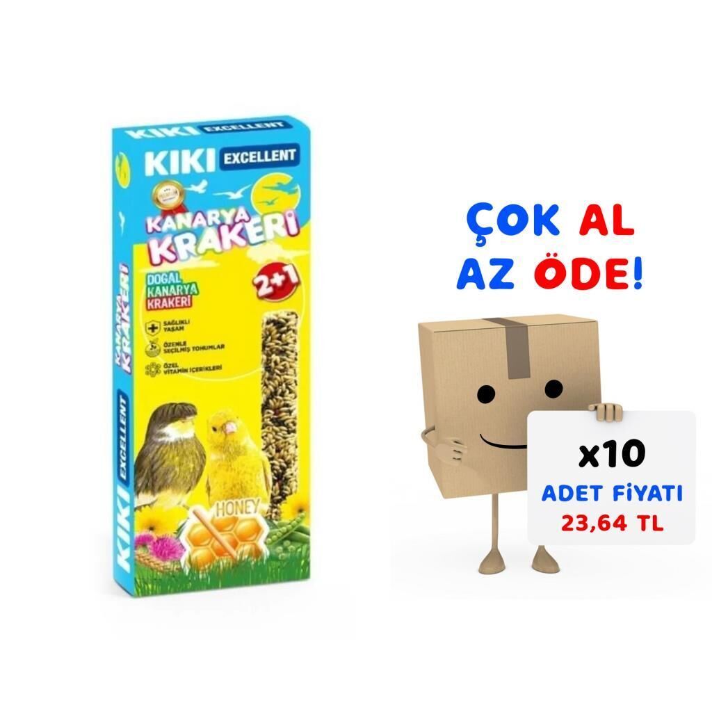 Kiki Excellent Ballı Kraker 3 Adet ( KANARYA ) 10'lu Paket
