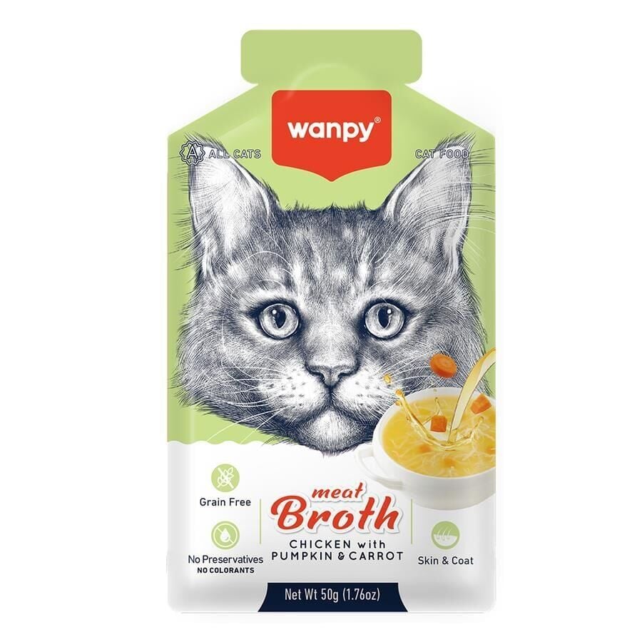 Wanpy Kediler İçin Balkabağı & Havuçlu Tavuk Eti Çorbası 50 gr