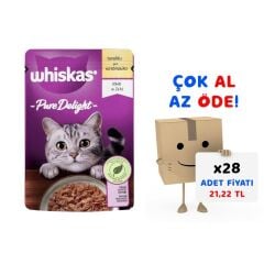 Whiskas Pouch Pure Delight Jöle İçinde Tavuklu Yetişkin Kedi Konservesi 85gr 28'li Paket