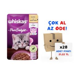 Whiskas Pouch Pure Delight Jöle İçinde Tavuklu Yavru Kedi Konservesi 85gr 28'li Paket