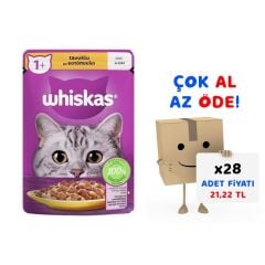 Whiskas Pouch Jöle İçinde Tavuklu Yetişkin Kedi Konservesi 85gr 28'li Paket
