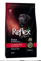Reflex Plus Adult Lamb Orta ve Büyük Irk Kuzu Pirinç Yetişkin Köpek Maması 3 Kg