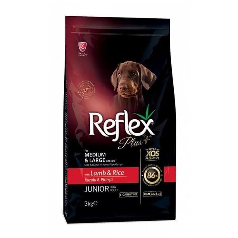 Reflex Plus Orta Büyük Irk Kuzulu Yavru Köpek Maması 3 Kg