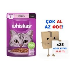 Whiskas Pouch Sos İçinde Somonlu Yetişkin Kedi Konservesi 85gr 28'li Paket